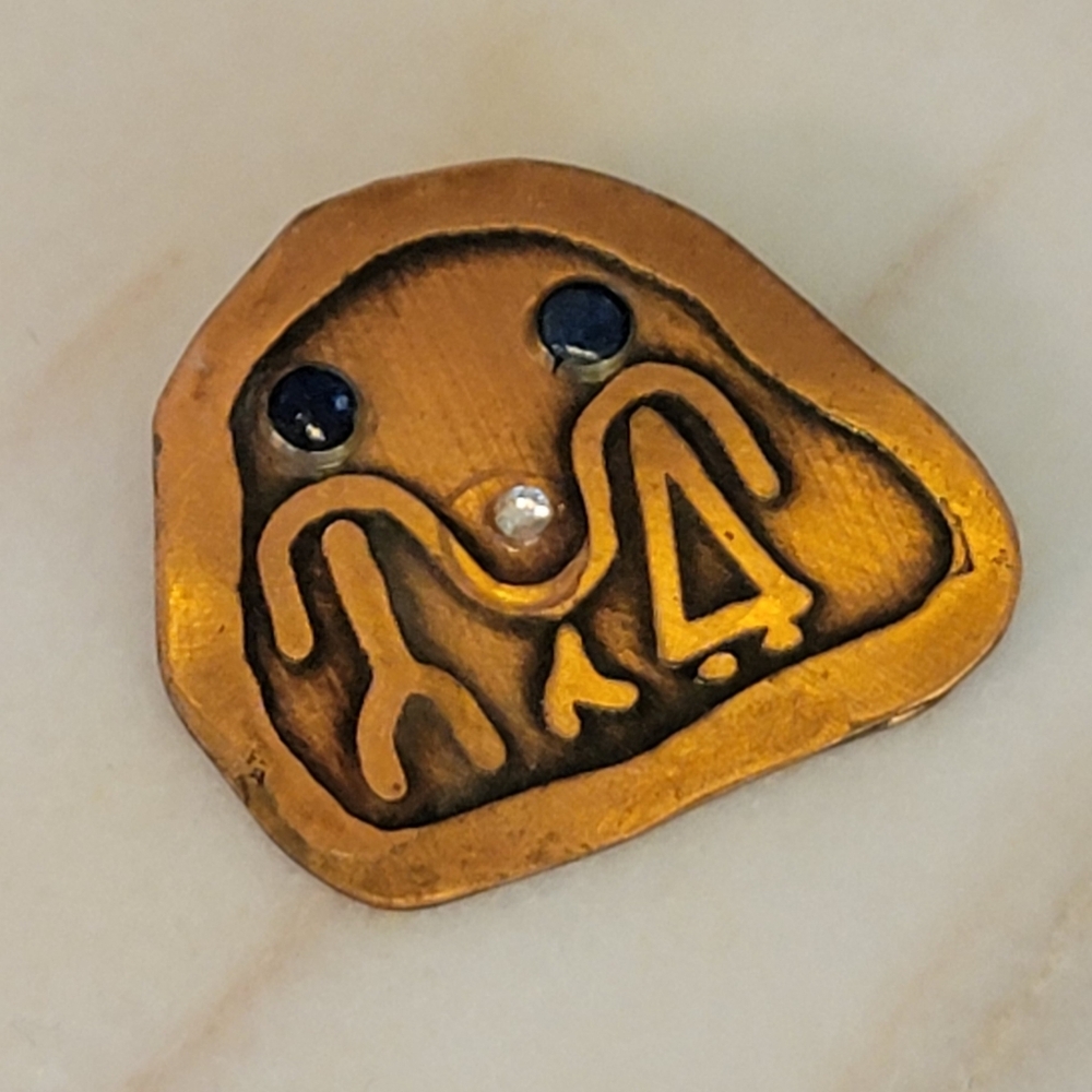 Copper Lapis & Crystal Family Pin